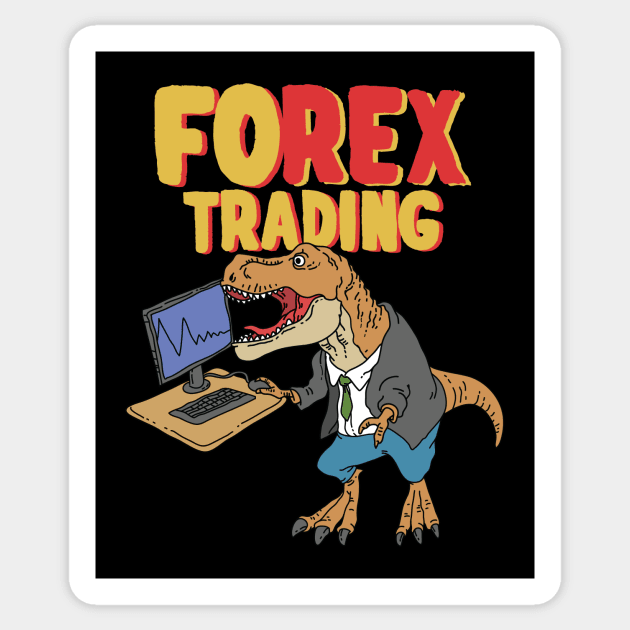 Humorous T-Rex Forex Trading Sticker by Freid